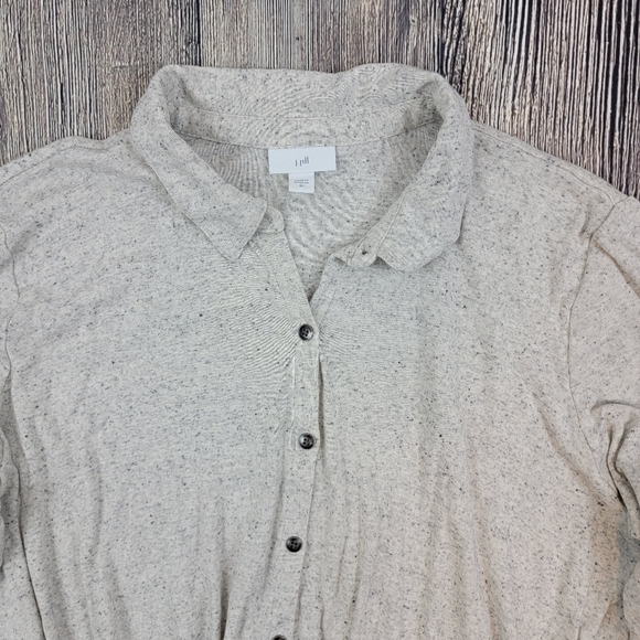 J. Jill Supima Cotton Twist Wrap Button Down Long Sleeve Top - Picture 3 of 9